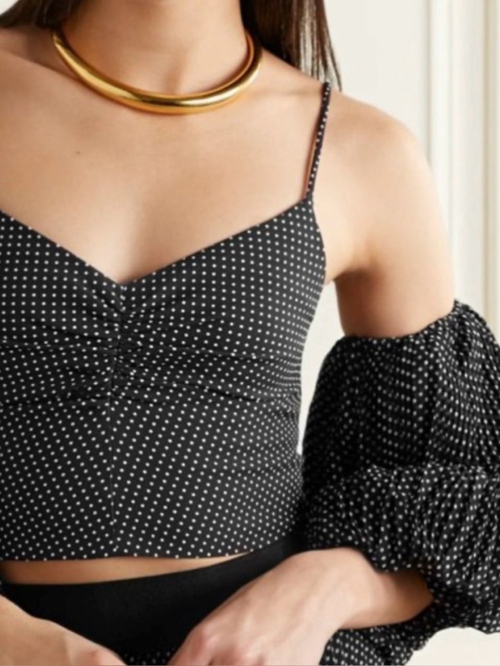 Alice and Olivia polka dot one shoulder top